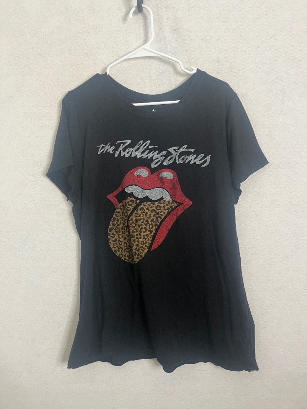 Rolling Stones Leopard Tongue Graphic Tee Black Size 2 (Women’s)